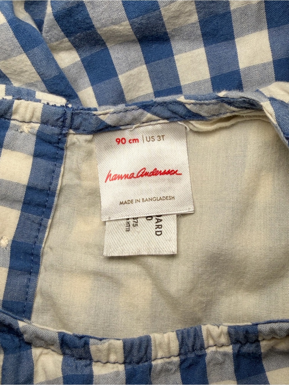 Hanna Andersson Dutch Blue Gingham Tiered Dress Bloomers Set 3T Cotton Heirloom - Picture 8 of 9